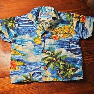 NWOT baby Hawaiian Shirt & Shorts- Blue and Green